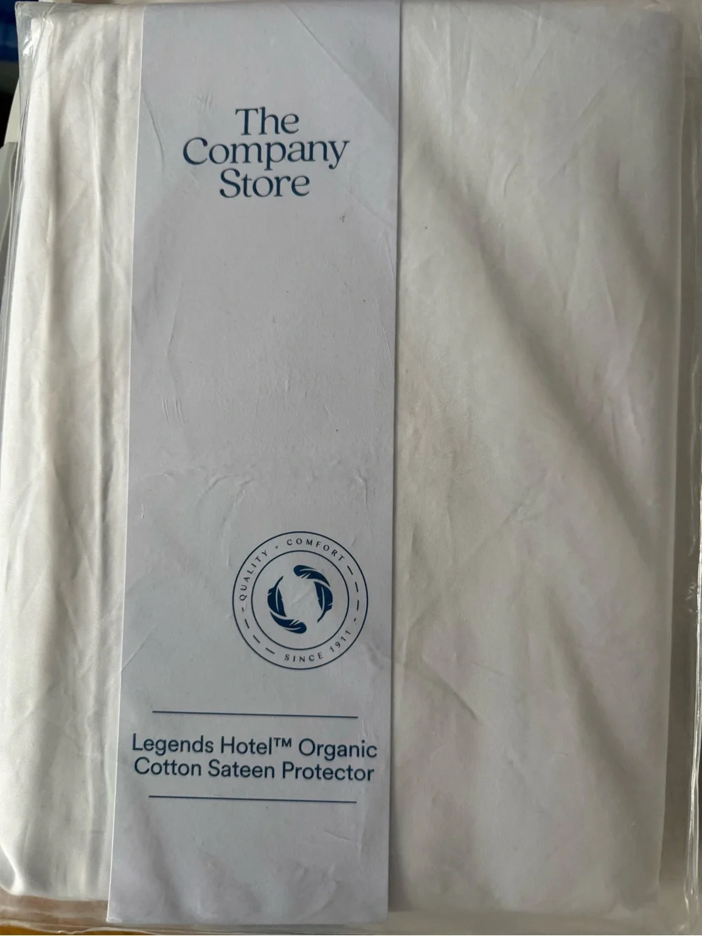 THE COMPANY STORE 100% ORGANIC COTTON SATEEN MATTRESS PROTECTOR: FULL